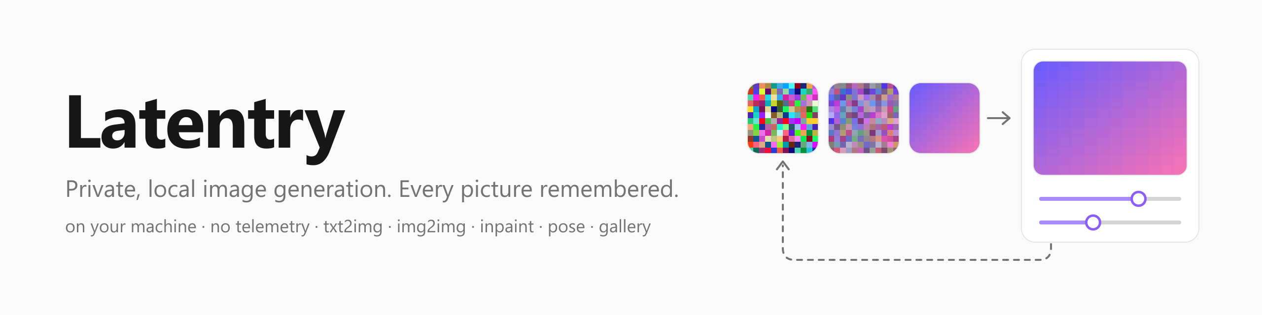 Latentry: private, local image generation. Every picture remembered.